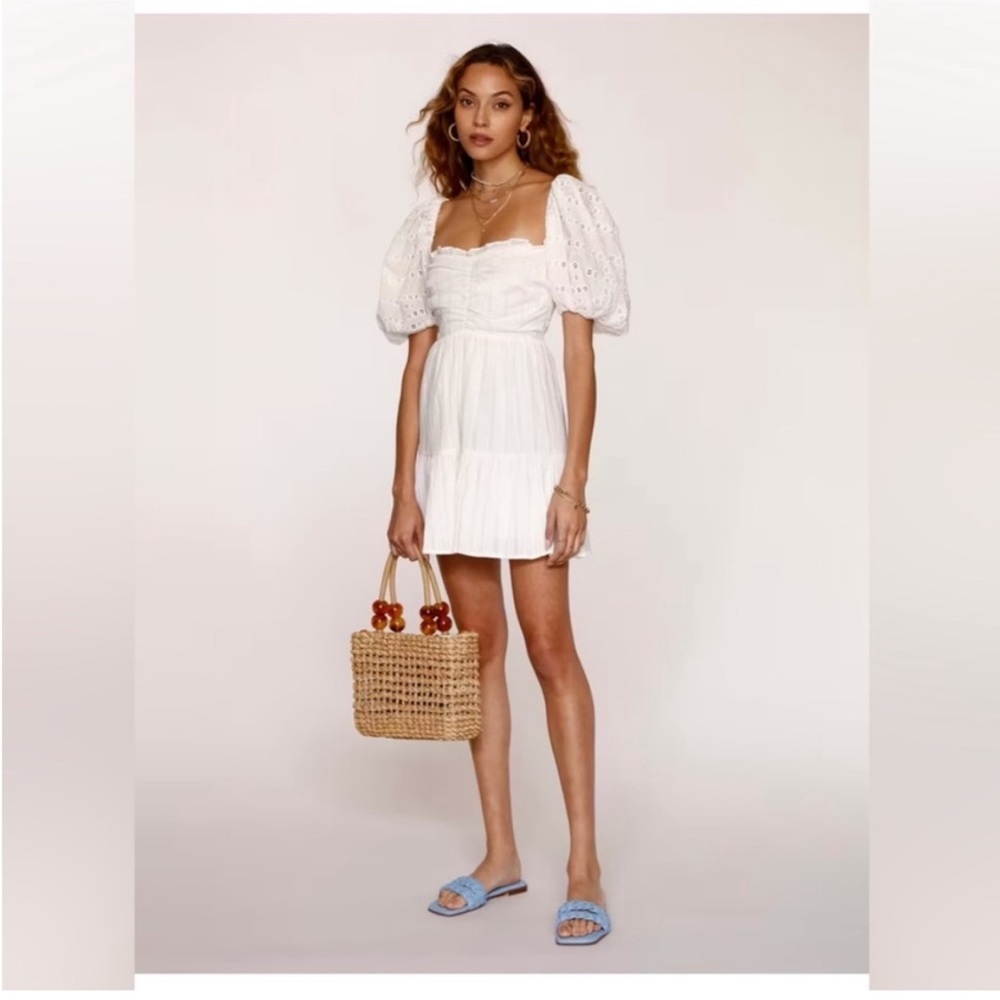 White Puff Sleeve Dress
